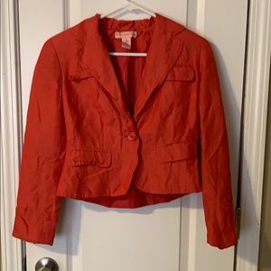 Red/orange cropped blazer